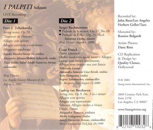 CD Cover Back - iPalpiti Soloists
